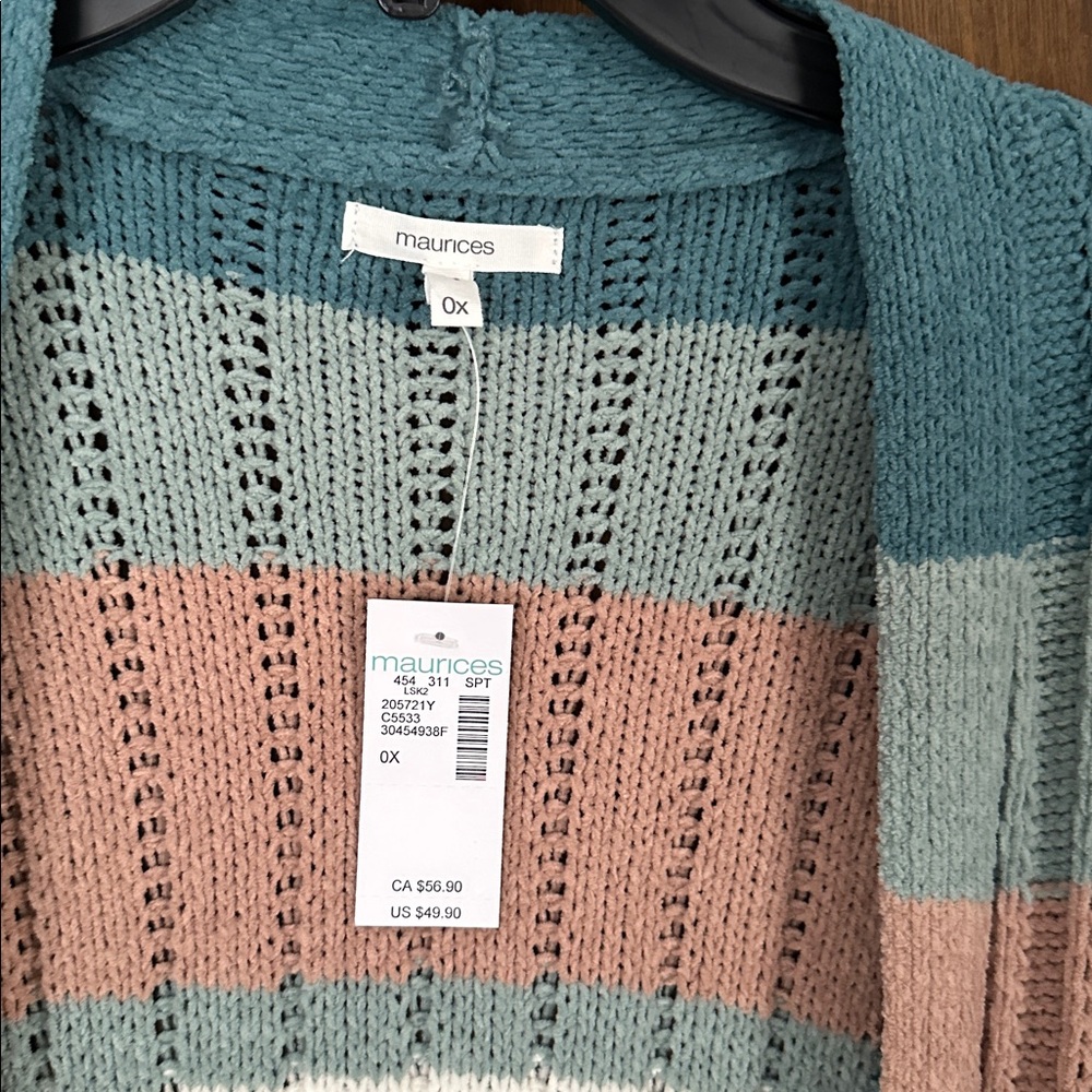 Maurices Multicolor Striped Cardigan NEW with tags! - Picture 2 of 6